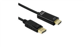 Roline Kabel Displayport Dp - Uhdtv, Cienki, M/M, Czarny, 1 M