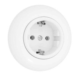 Premiumlux RETROLINE Gniazdo schuko z ramką białe