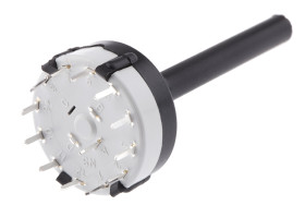 Przełącznik obrotowy, SP12T, 150 mA przy 250 V AC, 250 V ac/dc, 24V dc, 12-położeniowy, Lorlin