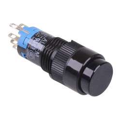 AB2M-M2PB Black 12mm Momentary Round Push Button Switch IP65 DPDT