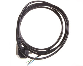 Przewód przyłączeniowy W-2 3x1,0 mm2 czarny z wtyczką kątową 3m 51.927
