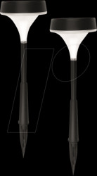 OC-GL-037B 2-pack LED solar light, black, IP65, 3000 K