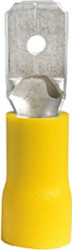 Faston plug, 6.3 x 0.8 mm, L 24 mm, insulated, straight, yellow, 4.0-6.0 mm², AWG 12-10, 3912