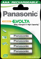 HHR-4MVE/4BC PANASONIC Evolta batteries, 4xAAA, 750 mAh