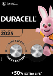 203907 Lithium button cell, CR2025, 3 V, 20.0 x 2.5 mm, pack of 2