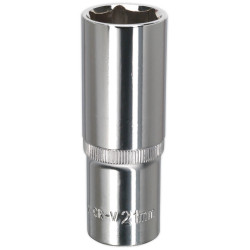 Sealey SP1221D Walldrive&#xAE; Socket 21mm Deep 1/2&quot;sq Drive Fully Polished