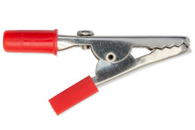 Alligator clips, large, red