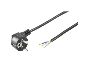 Kabel ze stykiem ochronnym, zgięty, do konfekcjonowania 5 m, Czarny