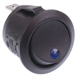 Blue illuminated Dot On-Off Round Rocker Switch 12V SPST