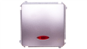 Simon Basic Przycisk Światło Z Podświetleniem, Szybkozłącza, Inox Bms1l24v.01/21