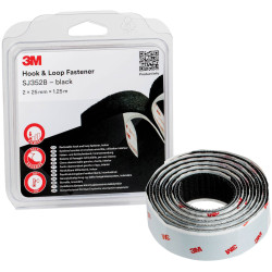 3M SJ352B/IPS SJ352B Hook &amp; Loop Tape Stick-On 1.25 m x 25 mm Black 1 pc