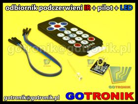 Moduł odbiornika IR podczerwieni VS1838B + pilot + dioda LED