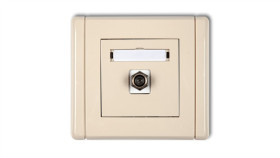 Flexi Gniazdo Antenowe Pojedyncze Typu F (Sat) Pozłacane Złoty Metalik 8Fgf-1.1