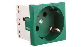Simon Connect Gniazdo K45 Z Schuko 16A/230V Szybkozłączki Zielony K11/27