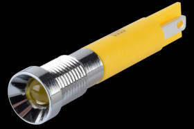 Q8R1CXXY24E Indicator LED, 24 V DC, 8 mm, FASTON, yellow/BrC