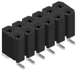 Socket header, 12 pole, pitch 2.54 mm, angled, 10027108