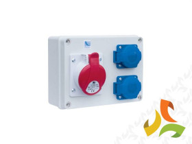 Rozdzielnica budowlana RB gniazda 1x16A/4 2x250V IP44 R-BOX190 B.1227 PAWBOL