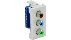 Gniazdo Audio Video 22,5X45mm Fu/Fa-2420-3Rca-Av