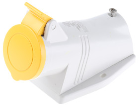 Złącze przemysłowe - zasilające 16A Gniazdo 110 V 2P + E Żeński Scame Żółty Montaż ścienny IP44