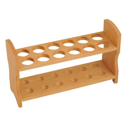 Eisco Labs Beechwood Test Tube Rack, 12 Tube Capacity, 1 1/8&quot; (28mm) Holes