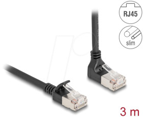 80289 Cat.6a patch cable, S/FTP, top angled / straight, 3 m