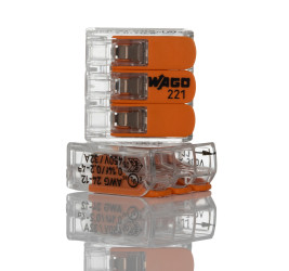 Złącze dźwigniowe 3-żyłowe WAGO rozmiar żyły 24→ 12 AWG Zacisk klatkowy Poliwęglan Montaż na kablu