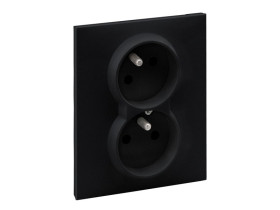 SUNO Gniazdo pojedyncze z uziemieniem (czeskie) z przesłoną zaciski automatyczne (monoblok) czarny 721482 LEGRAND