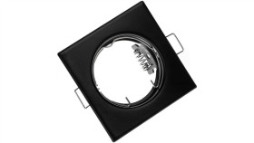 Oprawa Halogenowa Podtynkowa Stała Kwadrat Pavo Czarna Blacha Mr16 Gu10