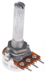 Potencjometr węglowy 10kΩ typ Obrotowy Alps Alpine średnica wału 6 mm 0.05W Montaż panelowy, Przewlekany