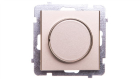 Sonata Ściemniacz Przyciskowo-Obrotowy /Żarowy I Halogenowy/ Szampański Złoty...