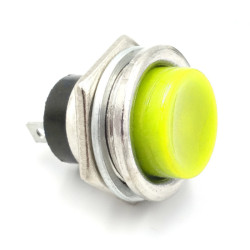 Przełącznik okr. duży metal żółt off-(on) żółty PBS26B