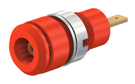 Gniazdo bananowe Żeński Wypustka typ Gniazdo bananowe Czerwony 10A Staubli rozmiar 2mm