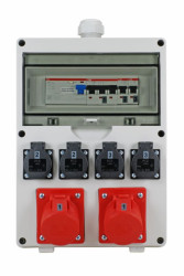 Listwa zasilająca, 16A, 230 → 400 V, 6 wtykowa CEE 400 V-16 A Typ F - niemieckie Schuko