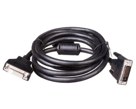 Kabel przedłużający DVI-D Dual Link Typ DVI-D(24+1)/DVI-D(24+1), M/Ż czarny 2m AK-320200-020-S