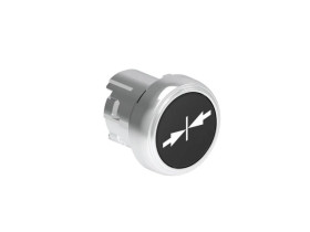Metalowy przycisk fi22mm kryty samoczynny powrót z symbolem STRZAŁKI DO ŚRODKA/ Czarny LPSB1512