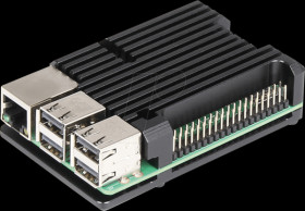 RB-ALUCASE+07 Housing for Raspberry Pi 3, aluminium, black