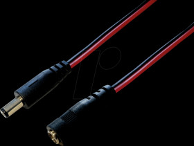 DC extension, plug/coupler, 2.1 mm, 3.0 m