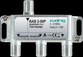 BAB 2-08P Axing 2-way satellite splitter, 8 db