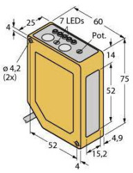 Czujnik dyfuzyjny Turck Q60VR3LAF1400QPMA10 3073449 1 szt.