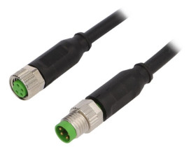 Konektor M8 męski prosty - M8 żeński prosty 4-PIN 7000-88011-6110100