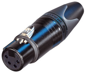 XLR jack, 4 pole, silver-plated, 1.5 mm², AWG 16, zinc die casting, NC4FXX-BAG