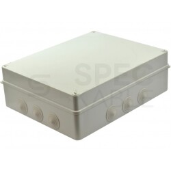 OUTLET Skrzynka hermetyczna IP65 Puszka instalacyjna 380x300x120mm bezhalogenowa szara z dławikami PG29 S-BOX 706