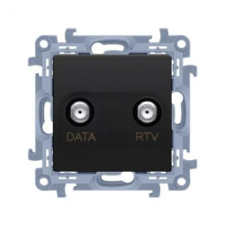 Simon 10 Gniazdo antenowe końcowe RTV-DATA (moduł), 1x wejście: 5÷1000 MHz czarny mat CAD1.01/49