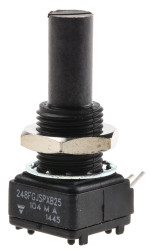 Potencjometr 100kΩ typ Obrotowy Vishay średnica wału 6,35 mm 0.5W długość wału 22.2mm Montaż panelowy, Przewlekany