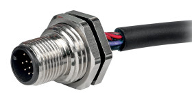 Złącze wielostykowe przemysłowe 12-pinowe M12, panelowe Wtyczka RS PRO