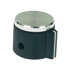Gałka na potencjometr - TRD 19mm czarno-srebrna