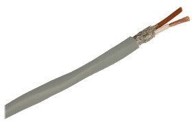 Przewód; do transmisji danych; Technotronik; LIYCY; 2x0,14mm2; linka; Cu; szary; PVC; okrągły; ekranowany; 300V; zwój 200m; Tech