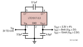Micropower, Regulated 3.3V Charge Pump in a 5-Pin SOT-23 Package
