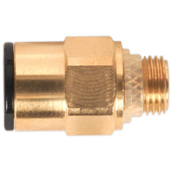 Sealey JGBC818 Brass SuperThread Straight Adaptor 8mm x 1/8&quot;BSP Pack of 2