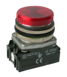 Lampka sygnalizacyjna 30mm czerwona 220-230V AC/DC W0-L-NEF30LP/220V C